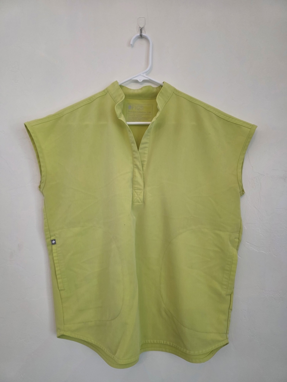 Figs Women's Sleeveless Tunic Tank With Jogers Pants Set in Lime Green